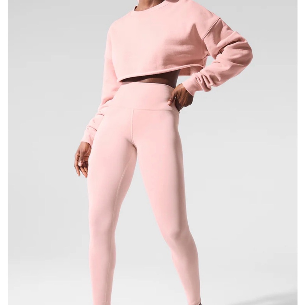 ALO Yoga Extreme Cropped Pullover Pink Quartz